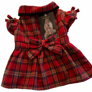 NWT Red Plaid Dog Dress Size Small Jessica Simpson - Winterwear for pets